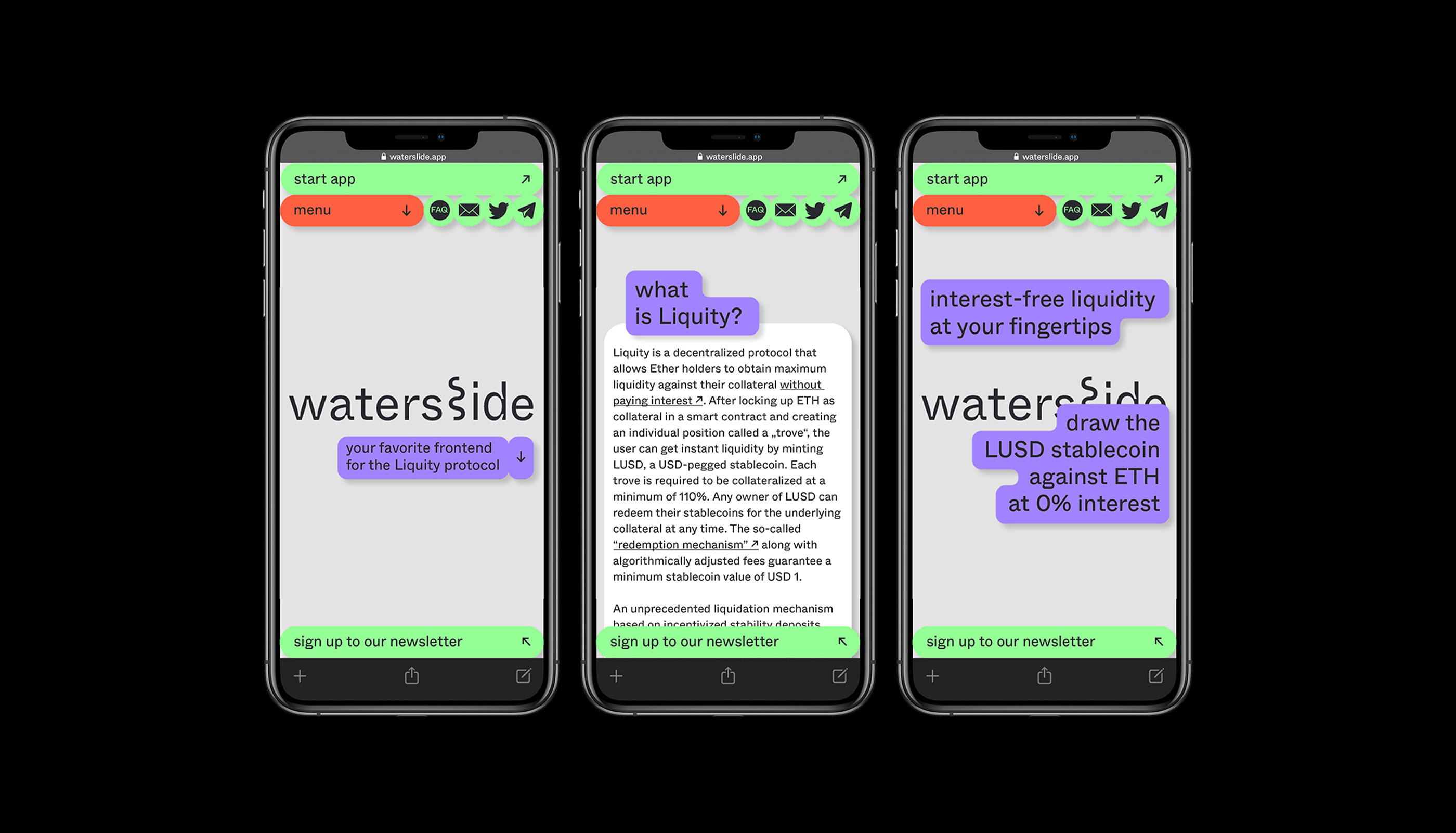 waterslide, web design, web3, blockchain, crypto currencies, ux ui