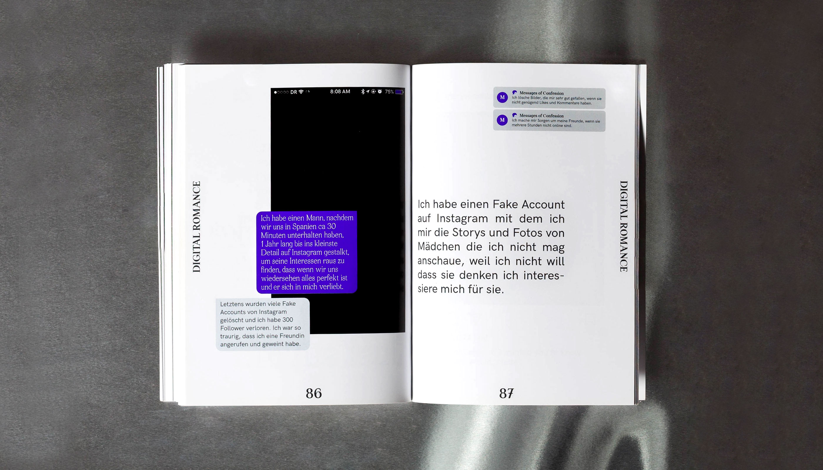 Digital Romance, editorial design, research, publication, HTW Berlin, Design Department