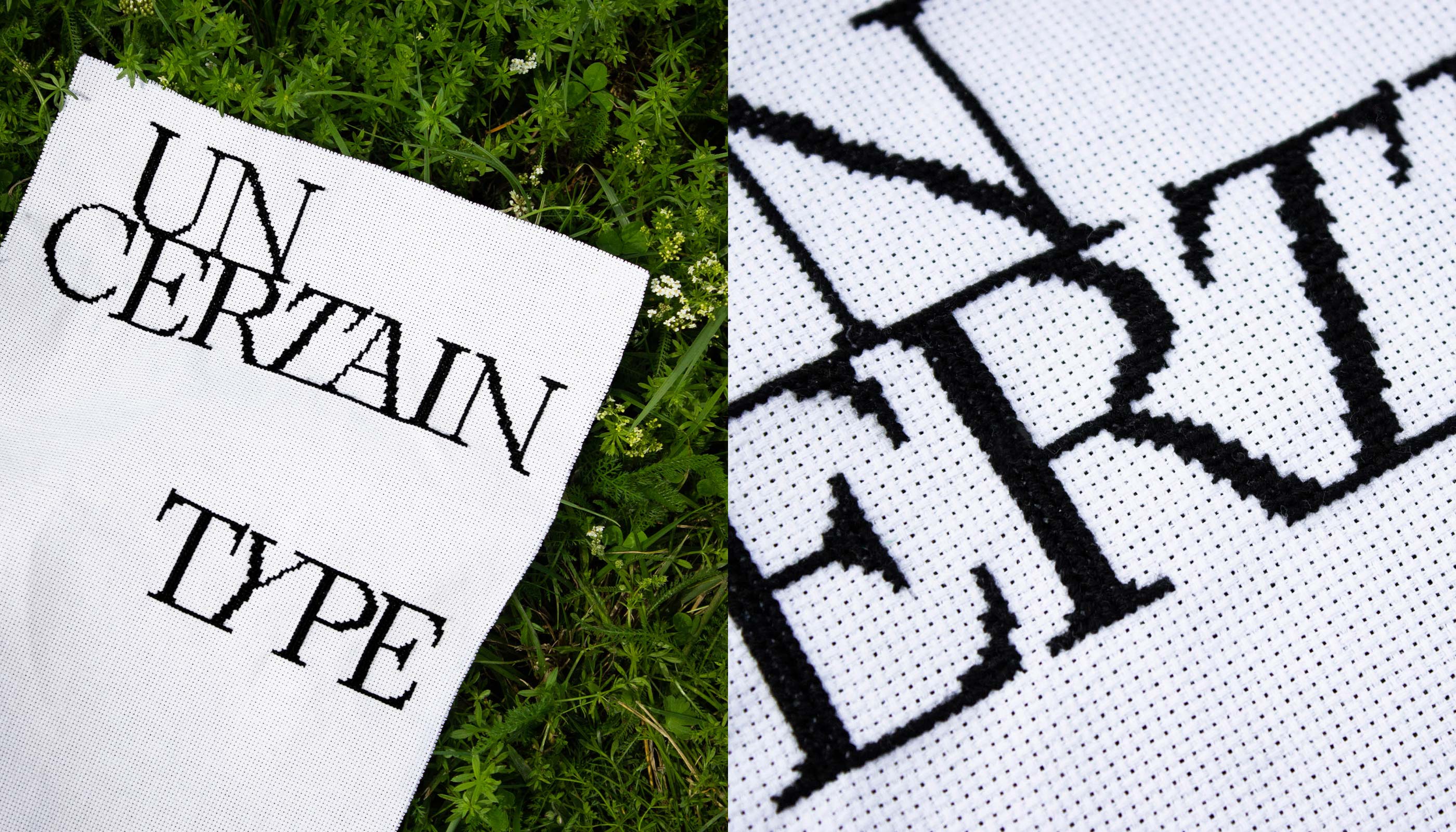 embroidery, typography, textile design