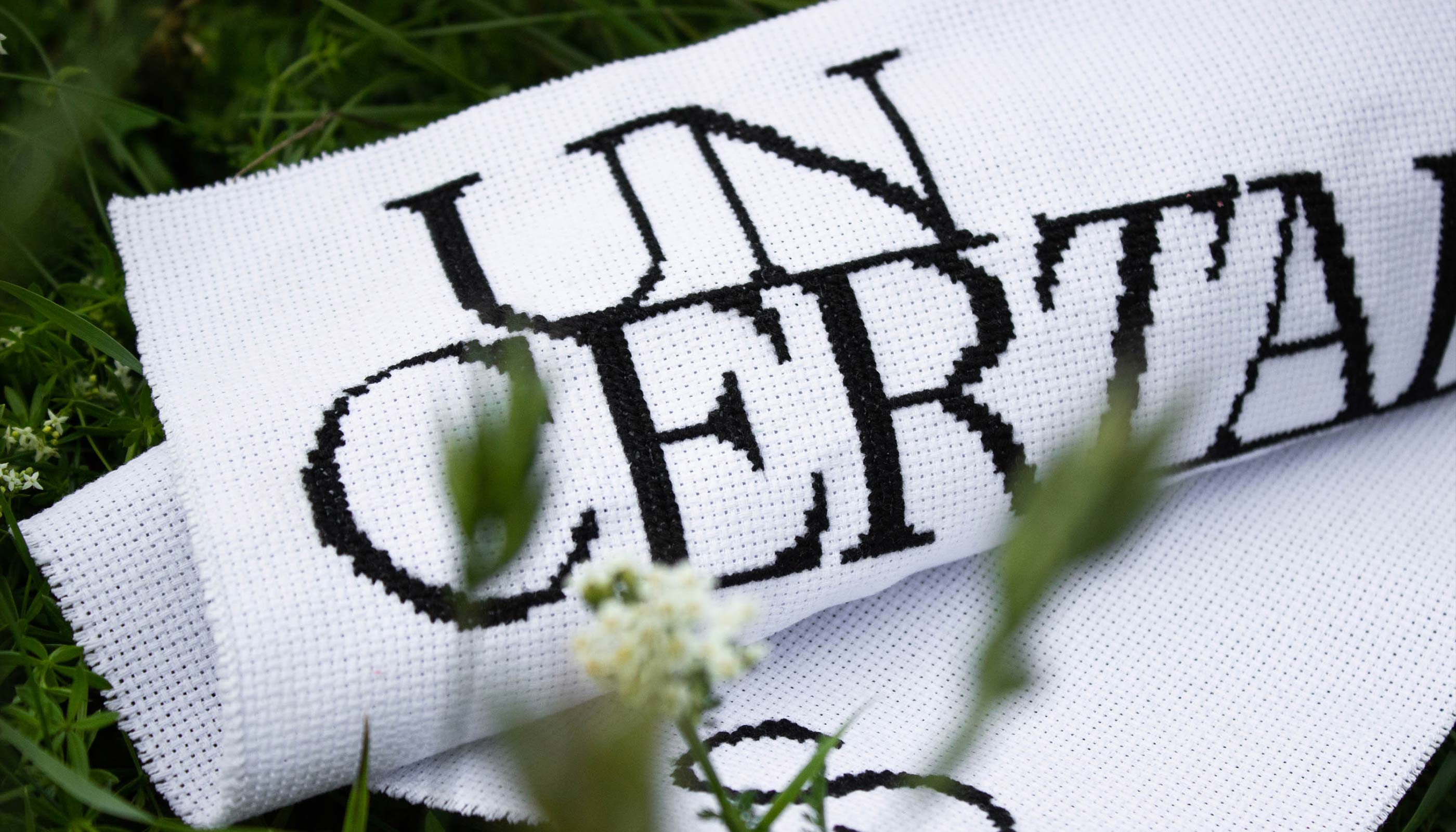 embroidery, typography, textile design
