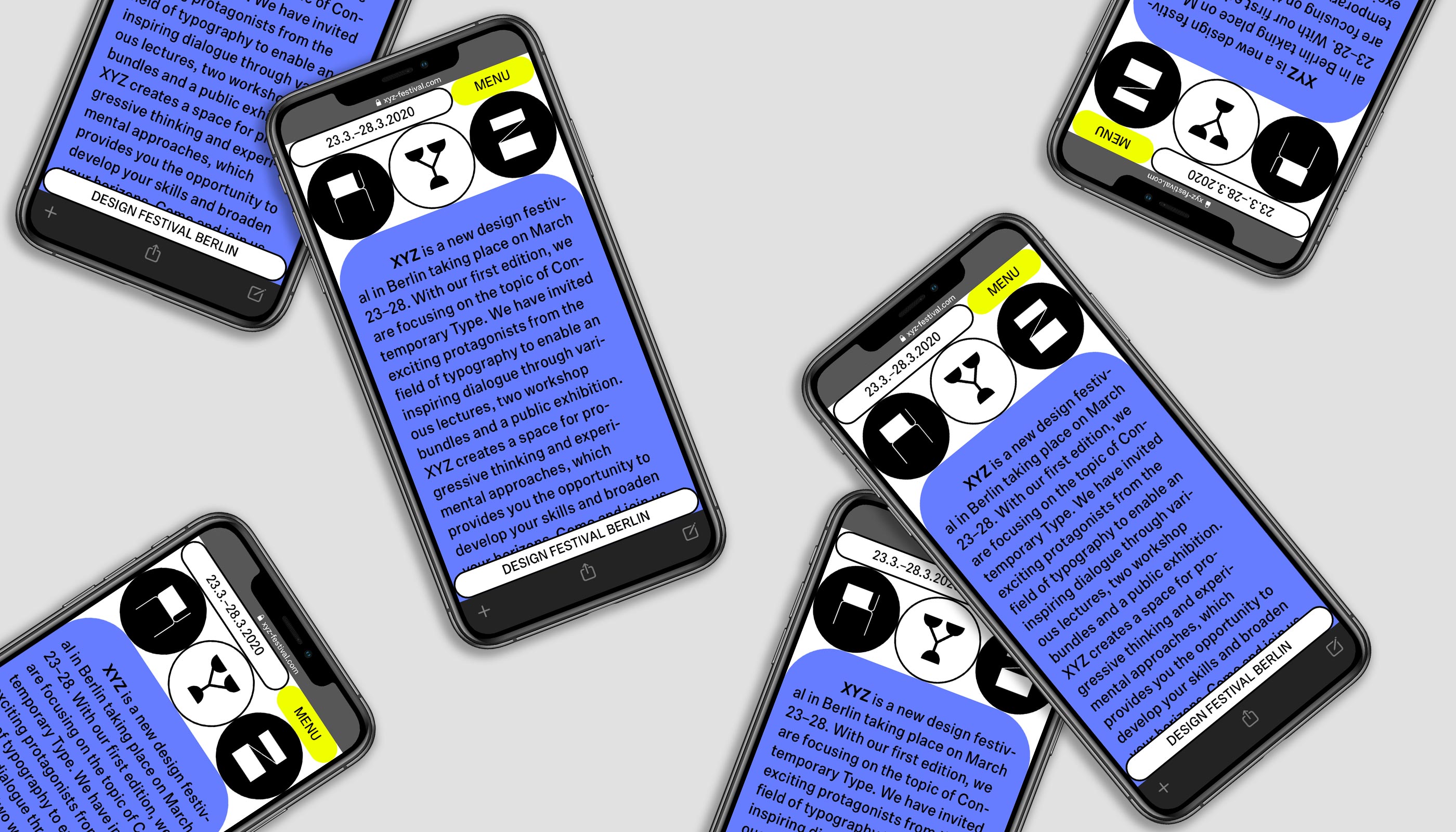 XYZ Design Festival Berlin, web design, logo design, poster design, visual identity, branding